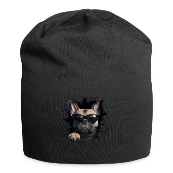 Drôle de chien propriétaire Chien mignon Bouledogue - Bonnet en jersey - noir - Devant