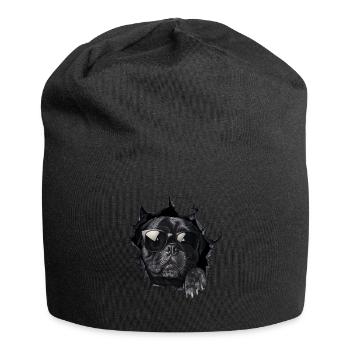 Drôle de chien propriétaire Chien mignon Bouledogue - Bonnet en jersey - noir - Devant