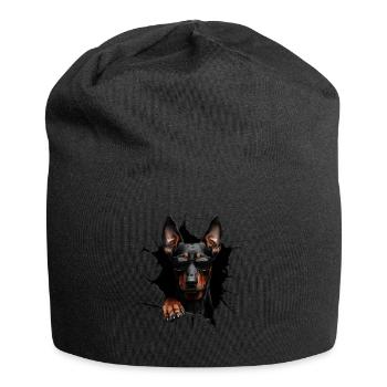 Drôle de chien propriétaire Chien mignon Doberman - Bonnet en jersey - noir - Devant