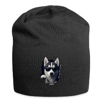 Drôle de chiens Propriétaire de chien Chien mignon Husky - Bonnet en jersey - noir - Devant