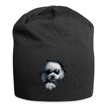 Drôle de chien propriétaire Chien mignon caniche - Bonnet en jersey - noir - Devant