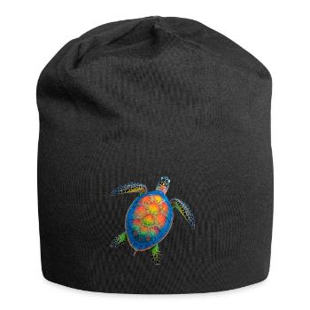 Amoureux des tortues de mer Motif safari animalier - Bonnet en jersey - noir - Devant