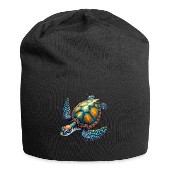 Amoureux des tortues de mer Motif safari animalier - Bonnet en jersey - noir - Devant