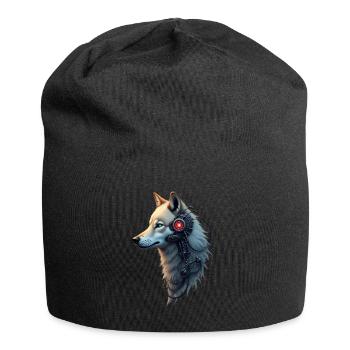 Funny Robot Art Wolf Cyborg Animal AI Wolf - Jersey Beanie - black - Front