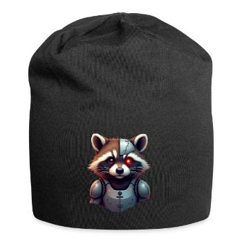 Funny Robot Tech Raccoon Cyborg Animal Raccoon - Jersey Beanie - black - Front