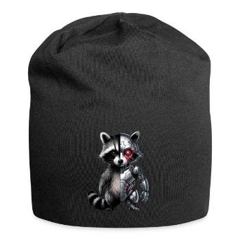 Lustige Roboter Tech Waschbär Cyborg Tier Raccoon - Jersey-Beanie - Schwarz - Vorne