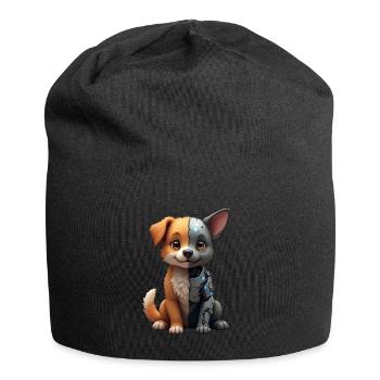 Lustiger Roboter Hund Cyborg Tier AI Dog Robot - Jersey-Beanie - Schwarz - Vorne