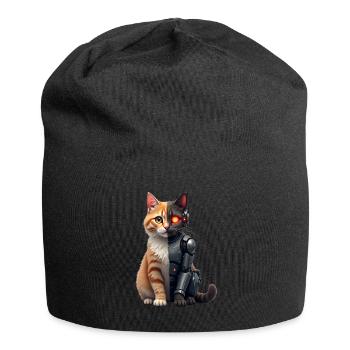 Funny Robot Cat Tech Cats Cyborg Animal Cat - Jersey Beanie - black - Front