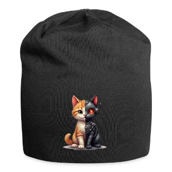 Funny Robot Cat Tech Cats Cyborg Animal Cat - Jersey Beanie - black - Front