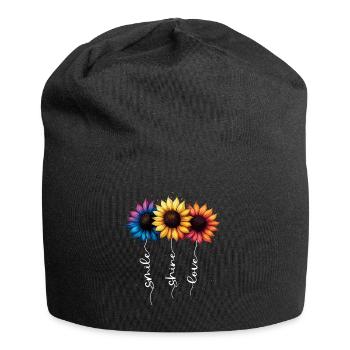 Summer Flowers Flower Inspiration Motivational Saying - Jersey Beanie - black - Front