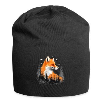 Renard amoureux des bois fleurs Art Renards Renard mignon - Bonnet en jersey - noir - Devant