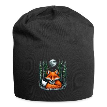 Renard amoureux des bois fleurs Art Renards Renard mignon - Bonnet en jersey - noir - Devant