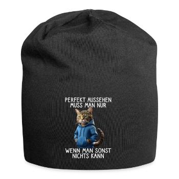 Funny Cats Saying Animal Lover Funny Cat Cat - Jersey Beanie - black - Front