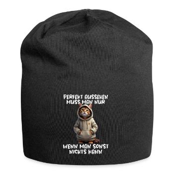 Funny Cats Saying Animal Lover Funny Cat Cat - Jersey Beanie - black - Front