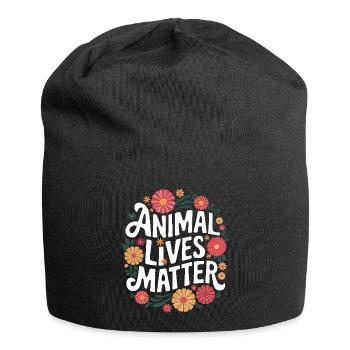 Vegetarian Vegan Veggie Vegetarian - Jersey Beanie - black - Front