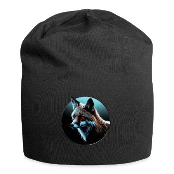 Lustiges Fuchs Fox Kunst Tier Natur Wildtier Tiere - Jersey-Beanie - Schwarz - Vorne