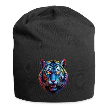 Lustiges Tiger Kunst Tier Natur Wildtier Tiere Zoo - Jersey-Beanie - Schwarz - Vorne