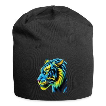 Lustiges Tiger Kunst Tier Natur Wildtier Tiere Zoo - Jersey-Beanie - Schwarz - Vorne