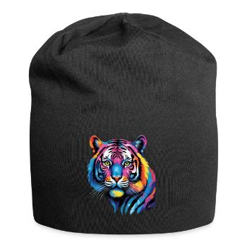 Lustiges Tiger Kunst Tier Natur Wildtier Tiere Zoo - Jersey-Beanie - Schwarz - Vorne