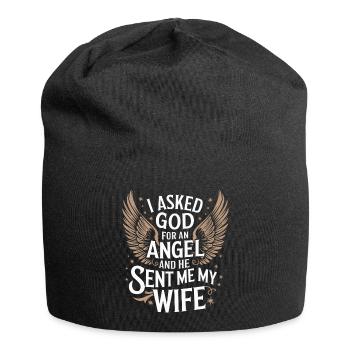 Frau Ehefrau Partnerin Familie Verheiratet - Jersey-Beanie - Schwarz - Vorne