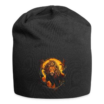 Lion, Lion's Head, Strong, Wild, Proud, Courageous, Royal - Jersey Beanie - black - Front