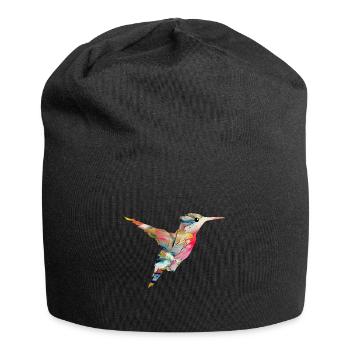 Kolibri Vogel fliegen Tier Natur Vögel Bunt Nektar - Jersey-Beanie - Schwarz - Vorne