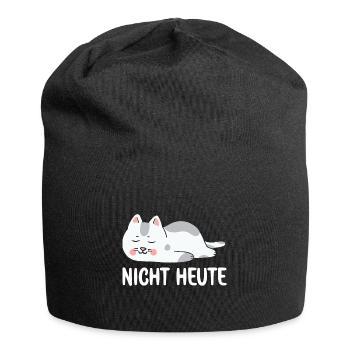 Bitte nicht Heute Müde Katze will schlafen Katzen - Jersey-Beanie - Schwarz - Vorne