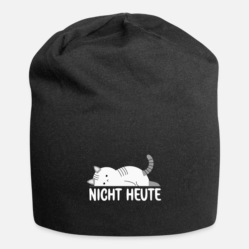 Bitte nicht Heute Müde Katze will schlafen Katzen - Jersey-Beanie - Schwarz