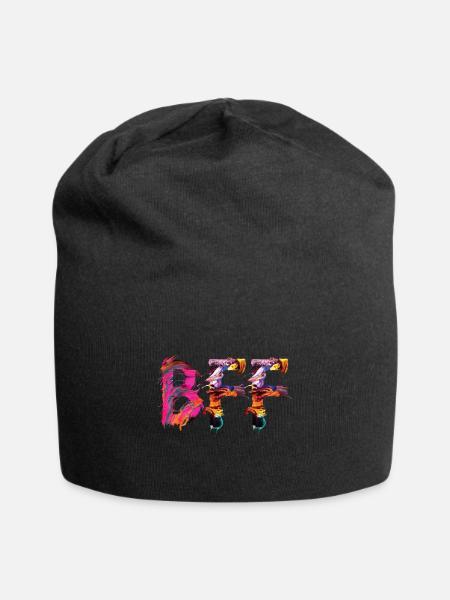 BFF, Best friends forever, abstract, font,colorful - Jersey-Beanie - Schwarz