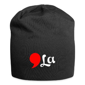 Distressed Comma La Funny - Jersey Beanie - black - Front