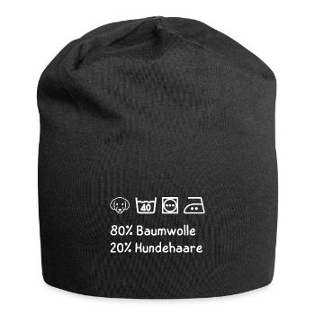 80% Baumwolle, 20% Hundehaare - Waschanleitung - Jersey-Beanie - Schwarz - Vorne