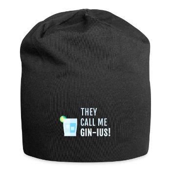 Gin Spruch They call me Gin-ius - Jersey-Beanie - Schwarz - Vorne