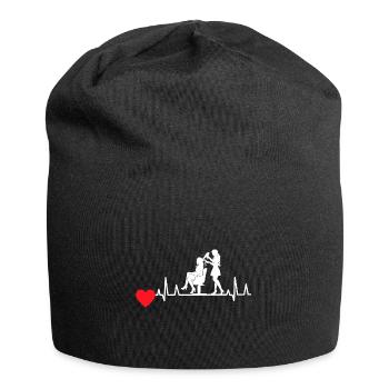 Coiffeur coeur fille femme coiffure ciseaux - Bonnet en jersey - noir - Devant