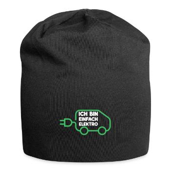 Ich bin einfach Elektro lustige Elektroauto Sprüch - Jersey-Beanie - Schwarz - Vorne