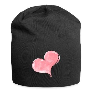Herz - Jersey-Beanie - Schwarz - Vorne
