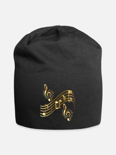 Musik: Noten, Tonleiter - Jersey-Beanie - Schwarz