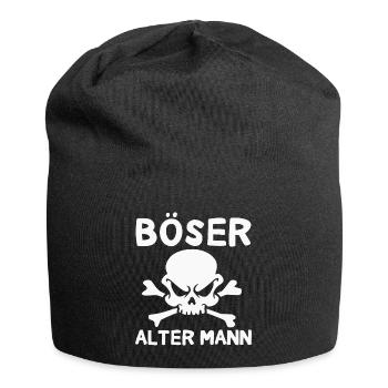 Böser Alter Mann Totenkopf Sarkasmus Rentner - Jersey-Beanie - Schwarz - Vorne