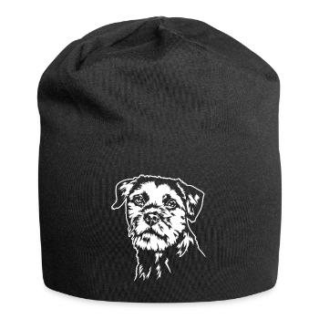 BORDER TERRIER Hundeportrait Hund Hunde Wilsigns - Jersey-Beanie - Schwarz - Vorne