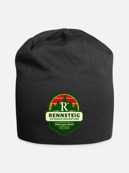 Rennsteig-Höhenweg des Thüringer Waldes - Jersey-Beanie - Schwarz