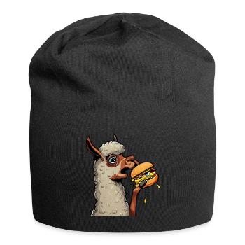 Lama mangeur de cheeseburger - Bonnet en jersey - noir - Devant