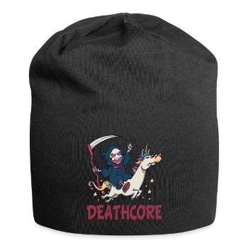 Lustiger Deathcore Sensenmann Einhorn Metalhead - Jersey-Beanie - Schwarz - Vorne