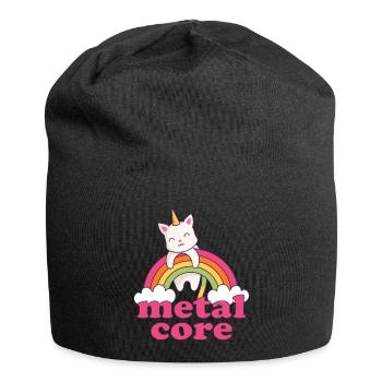 Metalcore Einhorn Katze Regenbogen Metalhead - Jersey-Beanie - Schwarz - Vorne