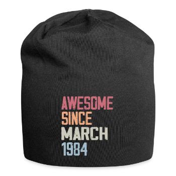 1984 März Geburtstag März 1984 Geschenk - Jersey-Beanie - Schwarz - Vorne