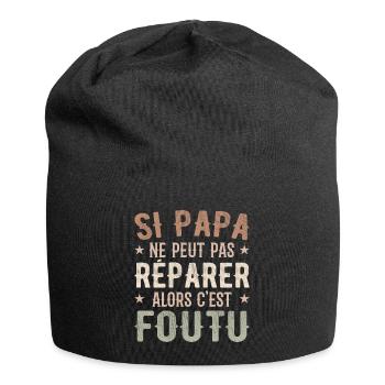 Wenn Papa es nicht reparieren kann, dann ist es erledigt - Jersey-Beanie - Schwarz - Vorne