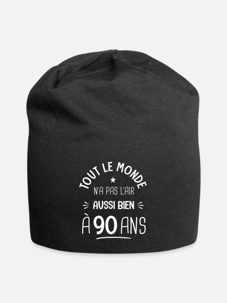 90 ans anniversaire 90 ans Cadeau 90 ans - Bonnet en jersey - noir