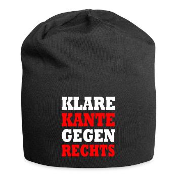 klare kante gegen rechts - Jersey-Beanie - Schwarz - Vorne