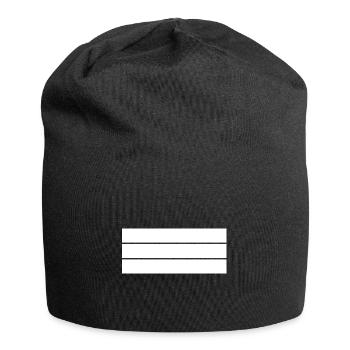 schlichtes Geometriemotiv - Jersey-Beanie - Schwarz - Vorne