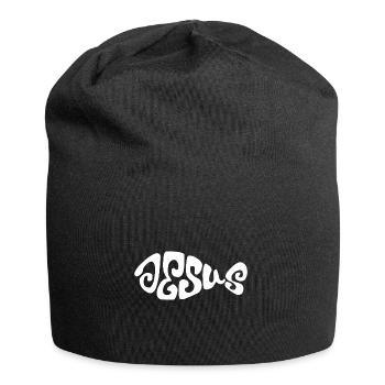 Jesus Fish Design. - Jersey Beanie - black - Front