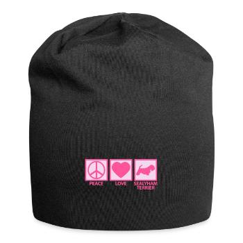 Sealyham Terrier Mom Mama Mistress Peace Love - Jersey Beanie - black - Front