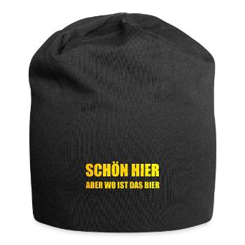 Schön Hier Aber Wo Ist Das Bier - Jersey-Beanie - Schwarz - Vorne
